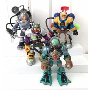 Rescue Heroes Robotz Lot Of 4 CD Moon W/ Talking Backpack Tools Fisher Price